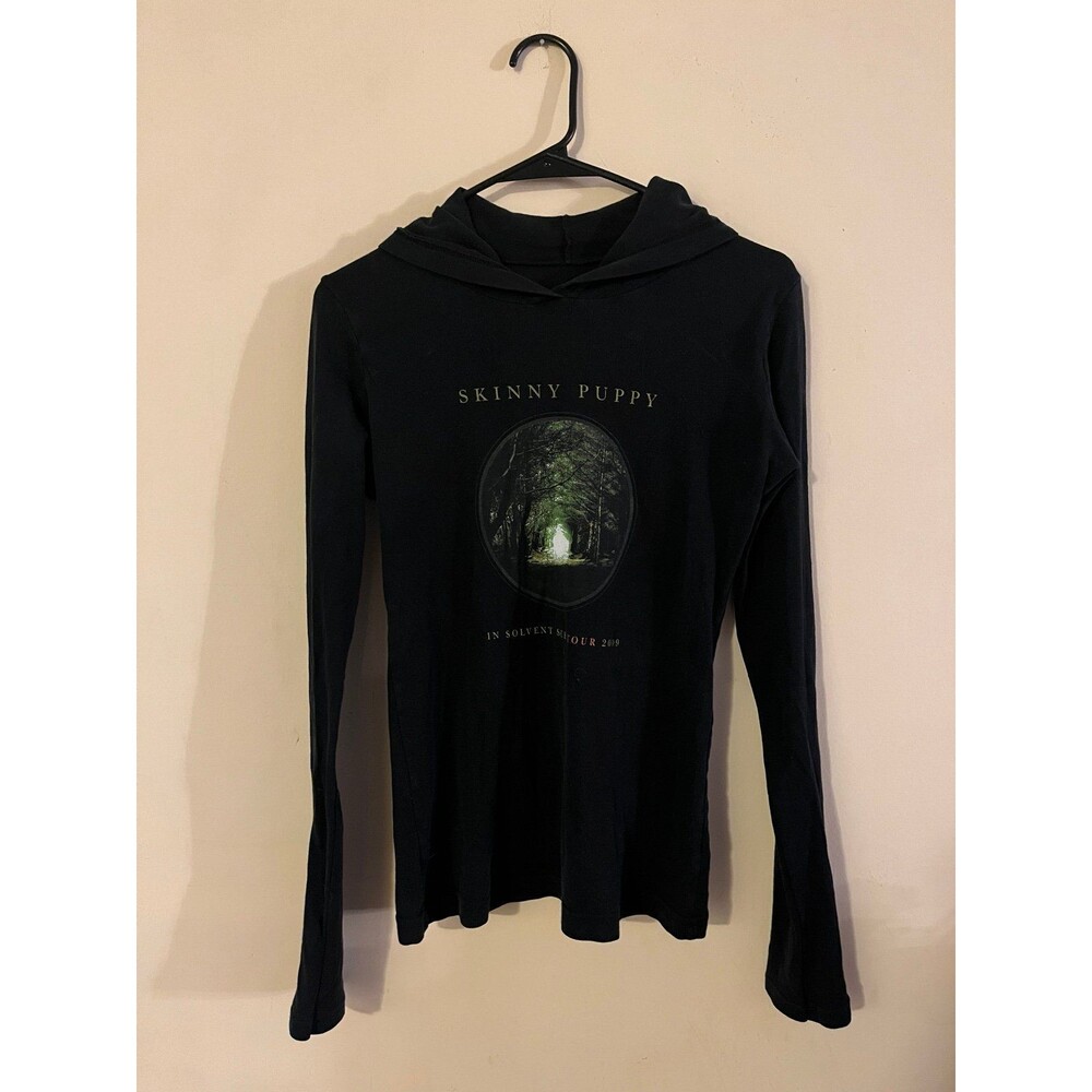 Vintage RARE Skinny Puppy In Solvent See Tour Black Hooded T-shirt Size M Medium